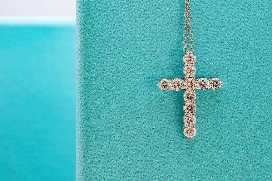 tiffany diamond cross necklace