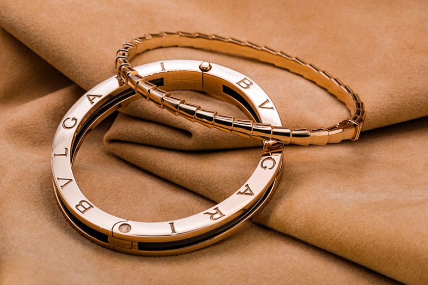Bulgari Jewellery featuring a bzero bangle and a serpenti bangle