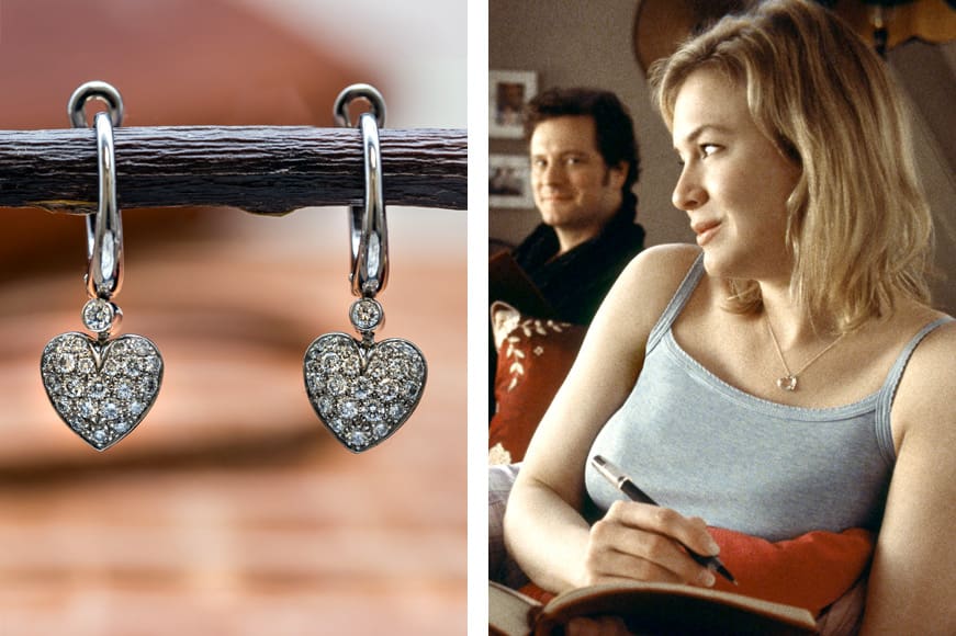 Tiffany & Co. Diamond Pave Heart Drop Earrings in Platinum &