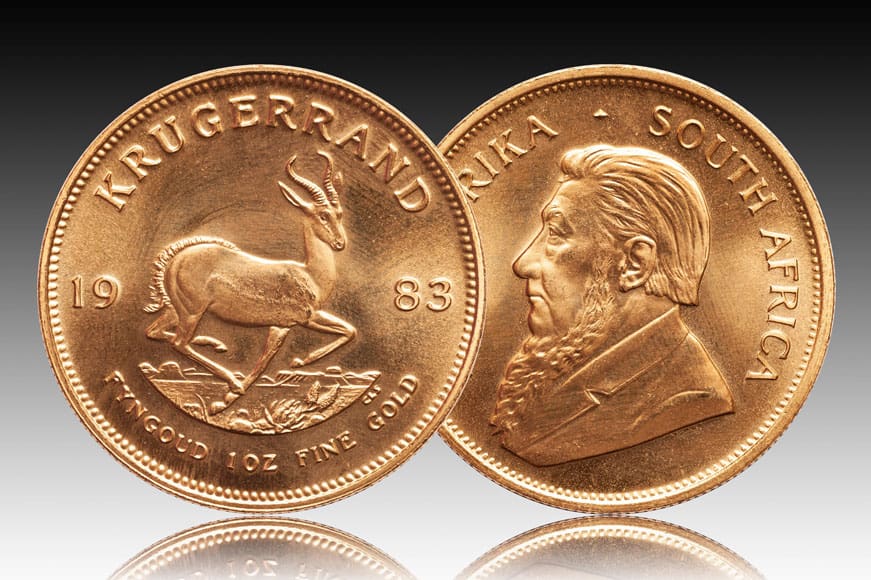 1983 Krugerrand Gold Coin, Front & Back