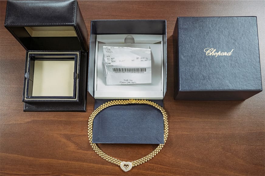 Suttons-shipping-Rolex-3 Chopard Happy Hearts pendant packaging